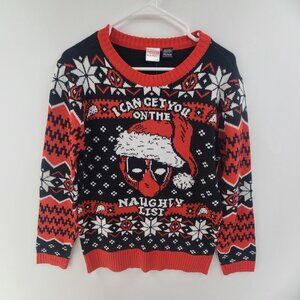 Marvel Deadpool I Can Get You On The Naughty List Christmas Sweater NWT M